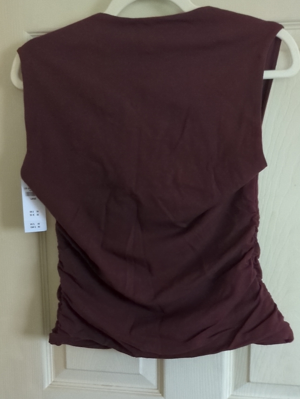 NWT Abercrombie & Fitch Large Ava (Portrait Neck) Top- Deep Plum Color - Picture 5 of 5